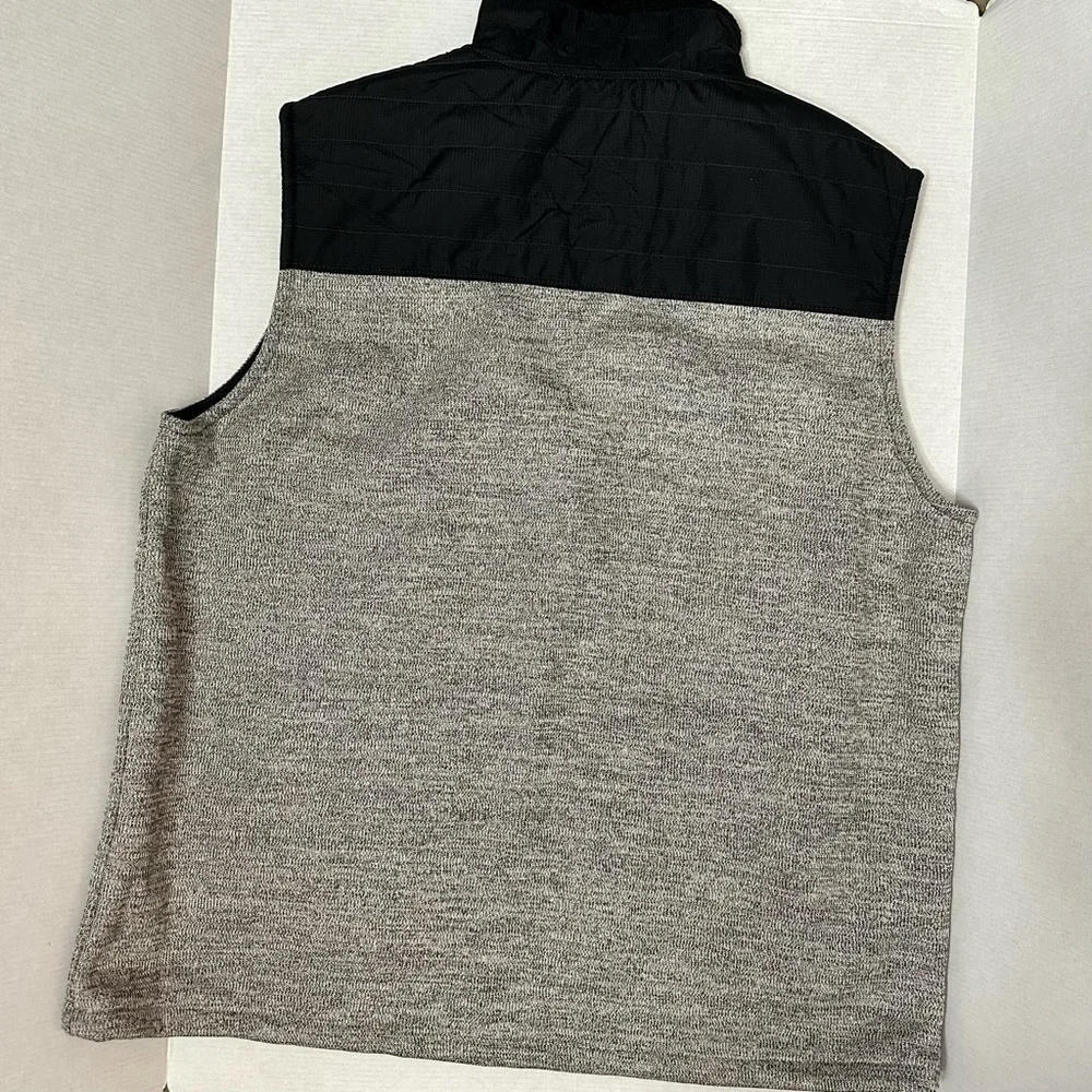 Bass Pro Shop Mens Sz 2XL Black And Grey Full Zip Vest Outdoor Cowboy Western